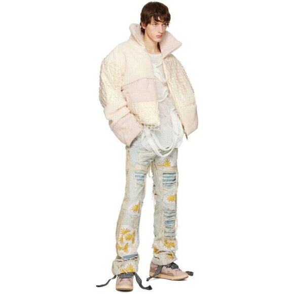 Who Decides War by MRDR BRVDO Webbed Sweater M Cloud Defect New - Picture 3 of 16